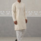 Men Embroidered Viscose Rayon Kurta with Pyjama ( JOKP P 5305 P 5305Cream ) [FF] [E-7-8]