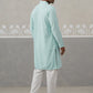 Men Embroidered Viscose Rayon Kurta with Pyjama ( JOKP P 5305 P 5305Sky ) [FF] [E-7-8]