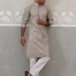Silk Blend Designer Embroidered Kurta Pyjama (JOKP P 5306 Grey ) [FF] [P-17]