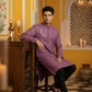 Silk Blend Designer Embroidered Kurta Pyjama ( JOKP B-P 5306Purple S )