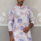 Men's Floral Printed Cotton Straight Kurta Pyjama Set (JOKP P 5307 Blue ) [FF] [J-1]