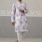 Men's Floral Printed Cotton Straight Kurta Pyjama Set (JOKP P 5307 Blue ) [FF] [J-1]