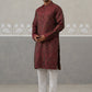 Silk Blend Designer Kurta Pyjama for Men ( JOKP P 5311 P 5311Maroon ) [FF] [A-1-4]