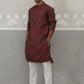 Silk Blend Designer Kurta Pyjama for Men ( JOKP P 5311 P 5311Maroon ) [FF] [A-1-4]