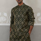Silk Blend Woven Design Kurta Pyjama Set ( JOKP P 5312 P 5312Olive ) [FF] [A-1-4]