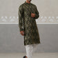 Silk Blend Woven Design Kurta Pyjama Set ( JOKP P 5312 P 5312Olive ) [FF] [A-1-4]