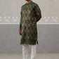 Silk Blend Woven Design Kurta Pyjama Set ( JOKP P 5312 P 5312Olive ) [FF] [A-1-4]