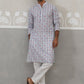 Printed and Emrbroidered Kurta Pyjama Set ( JOKP P 5314Blue ) [FF] [C-10]