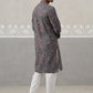 Printed and Emrbroidered Kurta Pyjama Set ( JOKP P 5314Grey ) [FF] [C-10]
