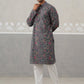 Printed and Emrbroidered Kurta Pyjama Set ( JOKP P 5314Grey ) [FF] [C-10]