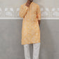 Printed and Emrbroidered Kurta Pyjama Set ( JOKP P 5314Orange ) [FF] [C-10]