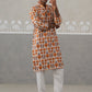 Silk Blend Woven Design Kurta Pyjama Set (JOKP P 5315 Orange )