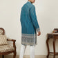Designer Embroidery Silk Blend Kurta Pyjama for Men ( JOKP P 5317Peacock S ) [FF] [B-1-2]