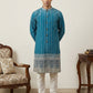 Designer Embroidery Silk Blend Kurta Pyjama for Men ( JOKP P 5317Peacock S ) [FF] [B-1-2]