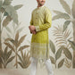 Designer Embroidery Silk Blend Kurta Pyjama for Men ( JOKP P 5317Pista S ) [FF] [B-1-2]