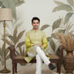 Designer Embroidery Silk Blend Kurta Pyjama for Men ( JOKP P 5317Pista S ) [FF] [B-1-2]
