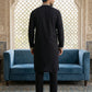 Silk Blend Embroidered Kurta Pyjama Set ( JOKP B-P 5325Black )