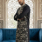 Silk Blend Embroidered Kurta Pyjama Set ( JOKP B-P 5325Black )