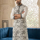 Silk Blend Embroidered Kurta Pyjama Set ( JOKP B-P 5325White )