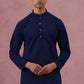 Traditional Cotton Blend Embroidered Kurta Pyjama ( 65KP P 5334Navy S ) [FF] [F-1-2-3-4]