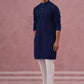 Traditional Cotton Blend Embroidered Kurta Pyjama ( 65KP P 5334Navy S ) [FF] [F-1-2-3-4]