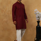Men’s Ethnic Chikankari Kurta Pyjama ( JOKP P 561Maroon )
