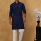 Men’s Ethnic Chikankari Kurta Pyjama ( JOKP P 561Navy )