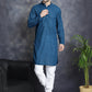 Chikankari Pure Cotton Kurta with Churidar ( JOKP 561Peacock )
