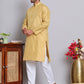 Jacquard Kurta Payjama Sets For Men ( NJOKP P 568Golden )