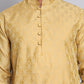 Jacquard Kurta Payjama Sets For Men ( NJOKP P 568Golden )