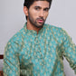 Jacquard Kurta Payjama Sets For Men ( JOKP P 568 Green )