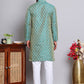 Jacquard Kurta Payjama Sets For Men ( JOKP P 568 Green )