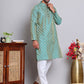 Jacquard Kurta Payjama Sets For Men ( JOKP P 568 Green )