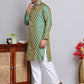 Jacquard Kurta Payjama Sets For Men ( NJOKP 586Green )