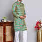 Jacquard Kurta Payjama Sets For Men ( NJOKP 586Green )
