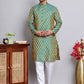 Jacquard Kurta Payjama Sets For Men ( NJOKP 586Green )