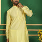 Solid Silk Blend Kurta with Churidar