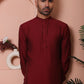 Solid Silk Blend Kurta with Churidar