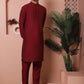Solid Silk Blend Kurta with Churidar