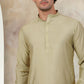 Solid Silk Blend Kurta with Churidar