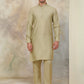 Solid Silk Blend Kurta with Churidar