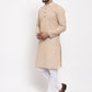 Jompers Men's Beige Cotton Printed Kurta Payjama Set ( JOKP 604Beige )