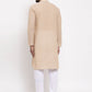 Jompers Men's Beige Cotton Printed Kurta Payjama Set ( JOKP 604Beige )