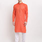 Jompers Men's D-Orange Woven Kurta Only ( KO 617Dark-Orange )