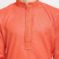 Jompers Men's D-Orange Woven Kurta Only ( KO 617Dark-Orange )