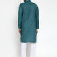 Jompers Men's Teal Woven Kurta Payjama Sets ( JOKP 617Teal )