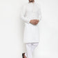 Jompers Men's White Woven Kurta Payjama Sets ( JOKP 617White )