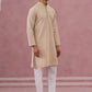 Floral Embroidered Kurta With Churidar (JOKP 626 Beige ) [FF] [G-1-5]