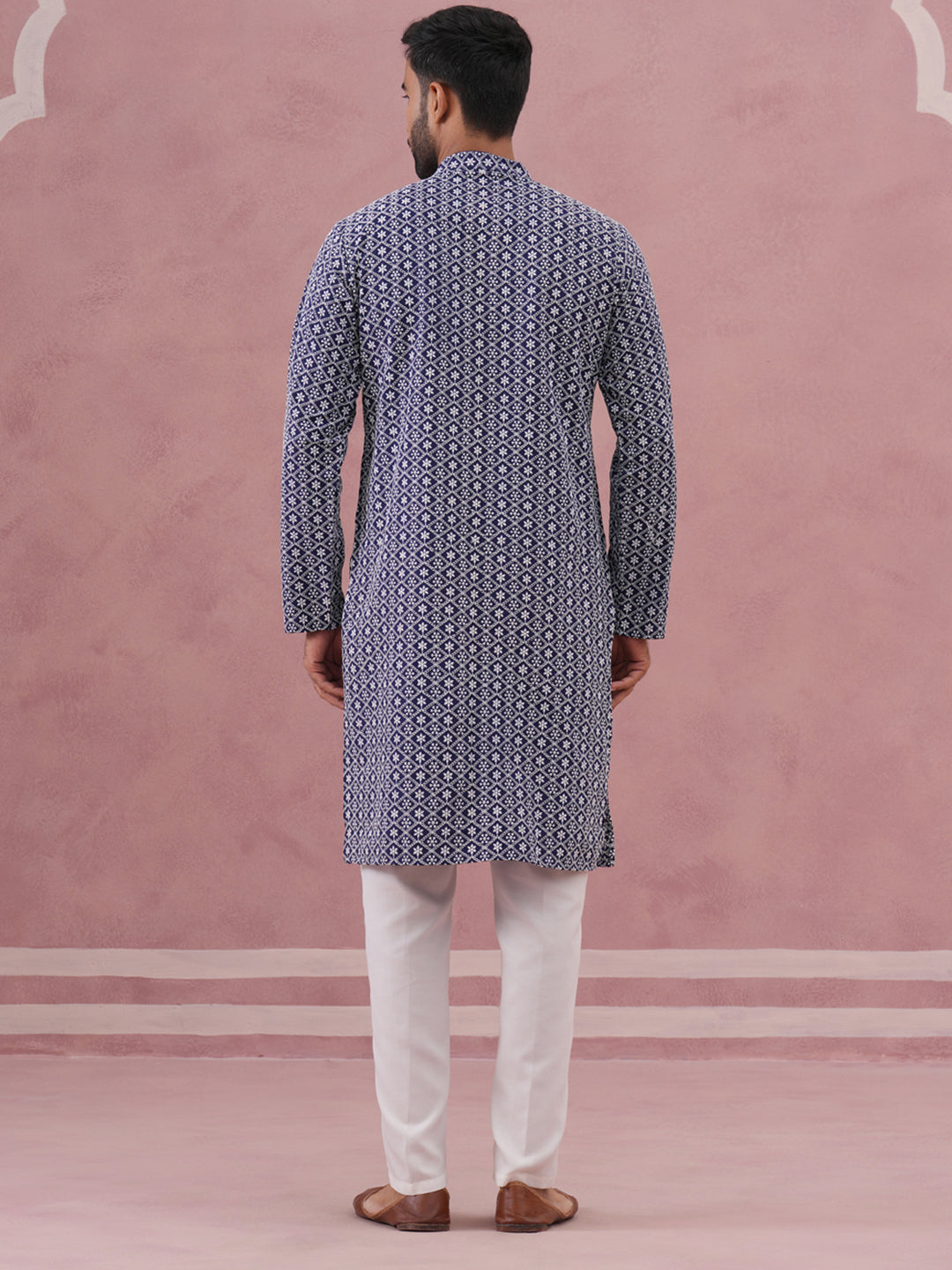 Floral Embroidered Kurta With Churidar (JOKP 626 Blue ) [FF] [G-1-5]
