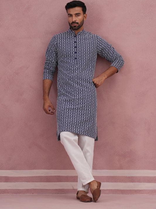Floral Embroidered Kurta With Churidar (JOKP 626 Blue ) [FF] [G-1-5]